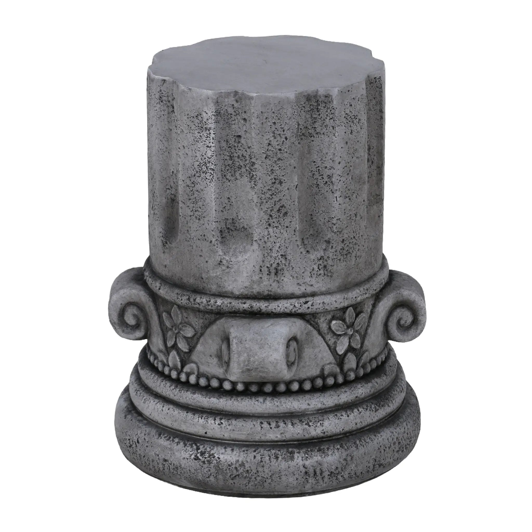 Outdoor End Table, Round Side Table For Patio And Garden - Antique Gray by Unique Piece Furniture