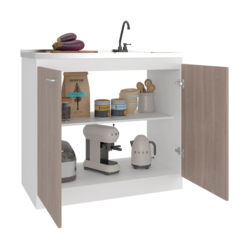 Salento Freestanding Sink, Double Door Cabinet, Two Shelves by HouseOfZazla