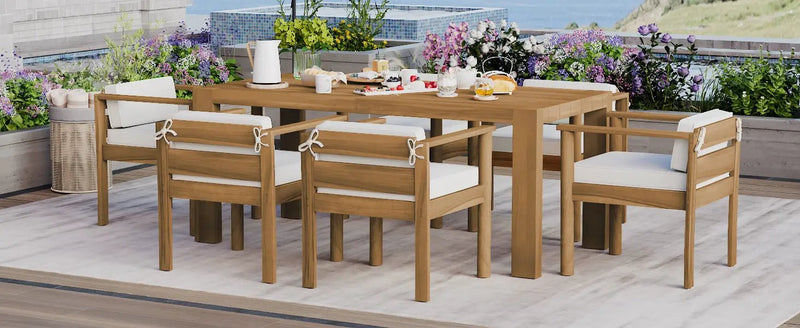 TREXM 7-Piece Patio Dining Table Set for 6 by HouseOfZazla