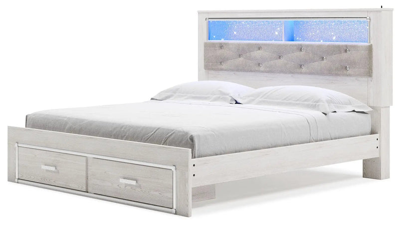 Altyra - King Upholstered Bookcase Bed With Storage - White by Unique Piece Furniture