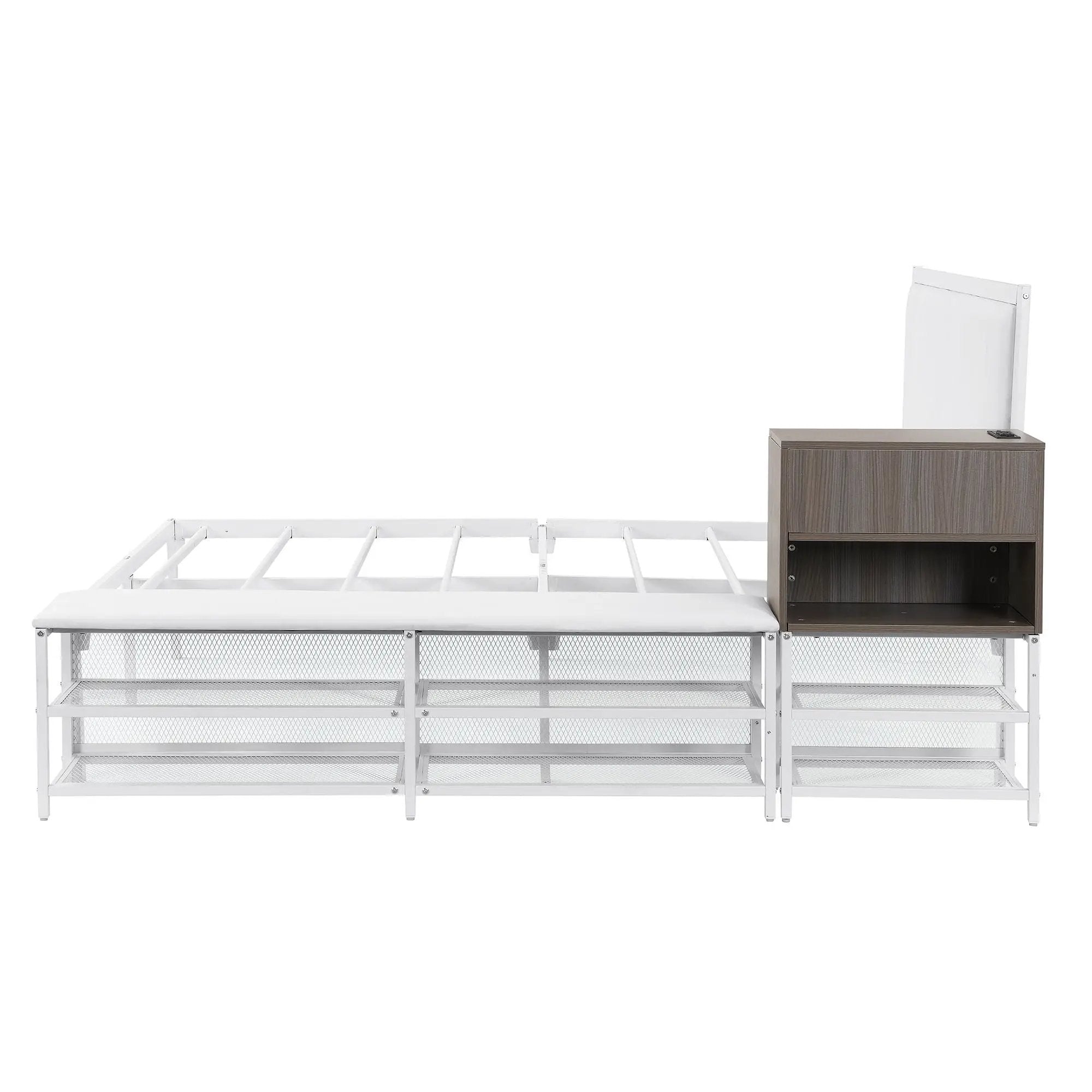 Platform Bed With 2 Tier Storage Shelves, Storage Cabinet by HouseOfZazla