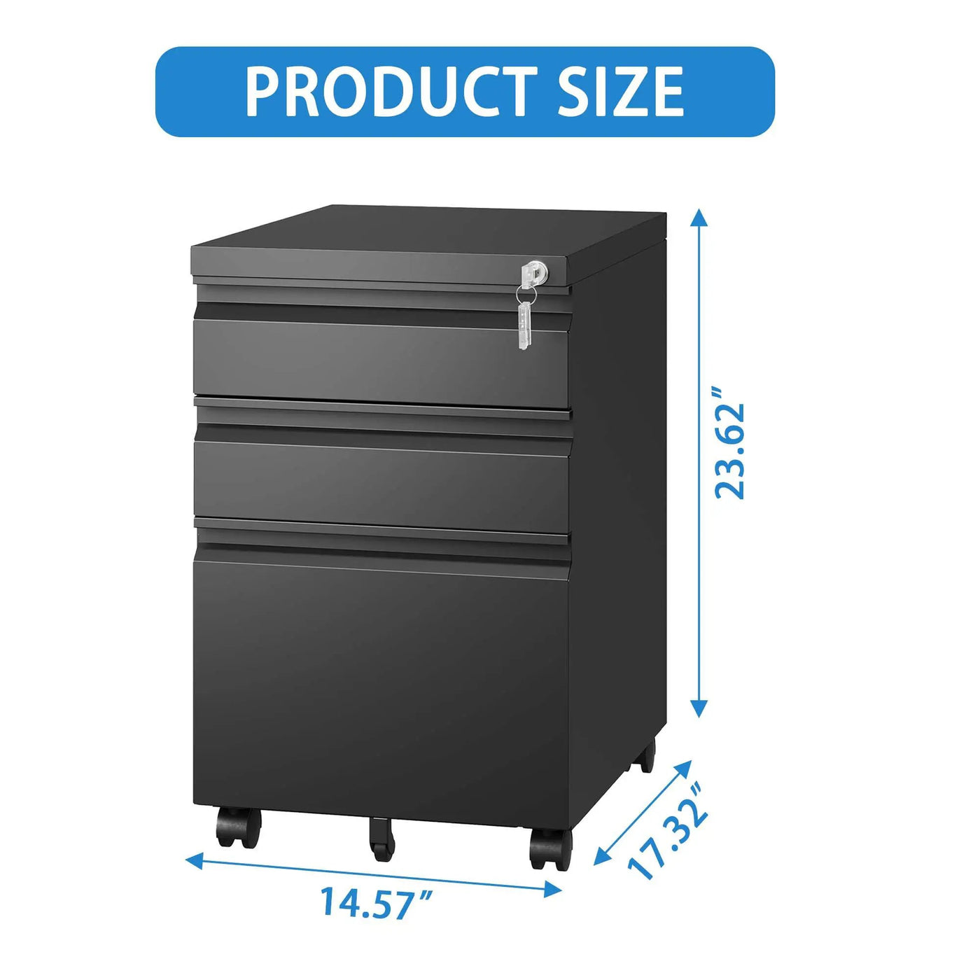 Metal Drawer Mobile File Cabinet With Lock For Home Office Organizer by HouseOfZazla
