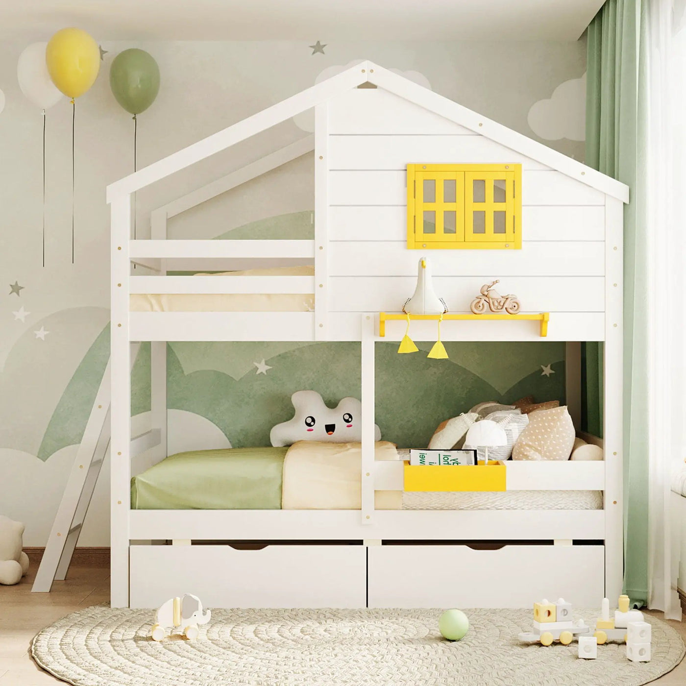 Bunk Bed With Playhouse Roof And Window by Unique Piece Furniture