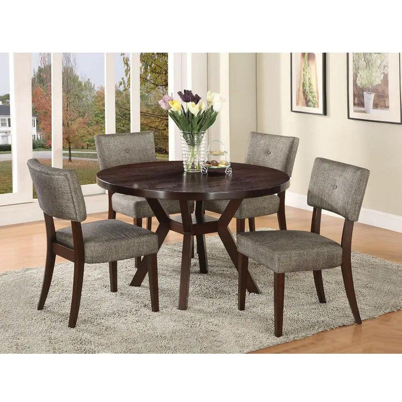 Drake - Side Chair (Set of 2) - Gray Fabric & Espresso by Unique Piece Furniture