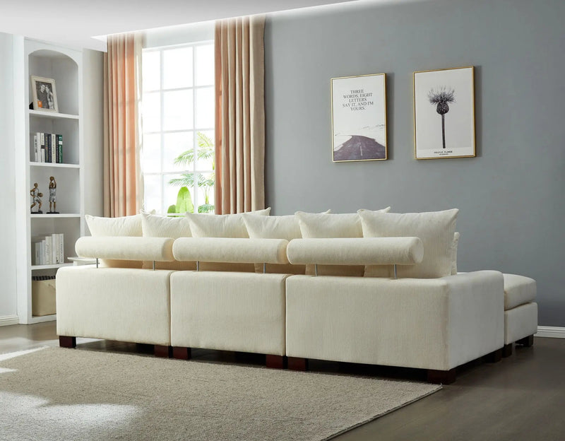 5 Seater Oversized Convertible L & U Shaped Couch by Unique Piece Furniture