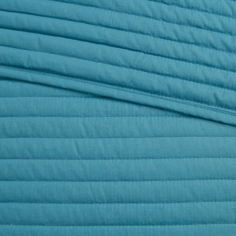 8 Piece Printed Seersucker Comforter and Quilt Set Collection Aqua Full/Queen by HouseOfZazla