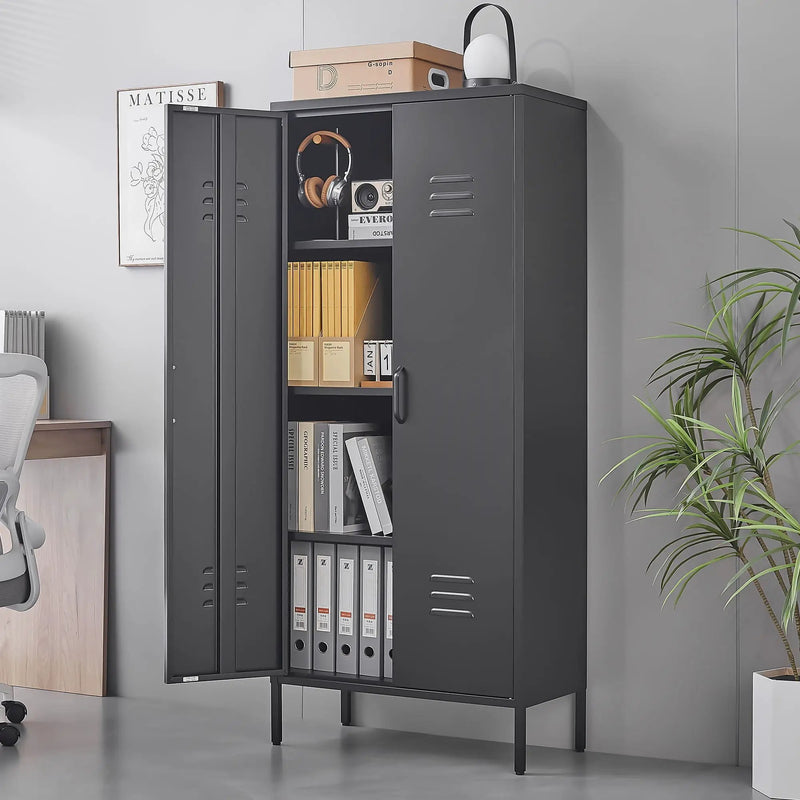 Modern Storage Cabinet With Adjustable Shelves, Magnetic Door Stopper by Unique Piece Furniture