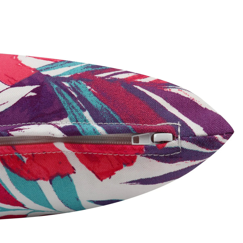 2 Pack Outdoor Lumbar Pillow Covers - Tropical Leaves by HouseOfZazla