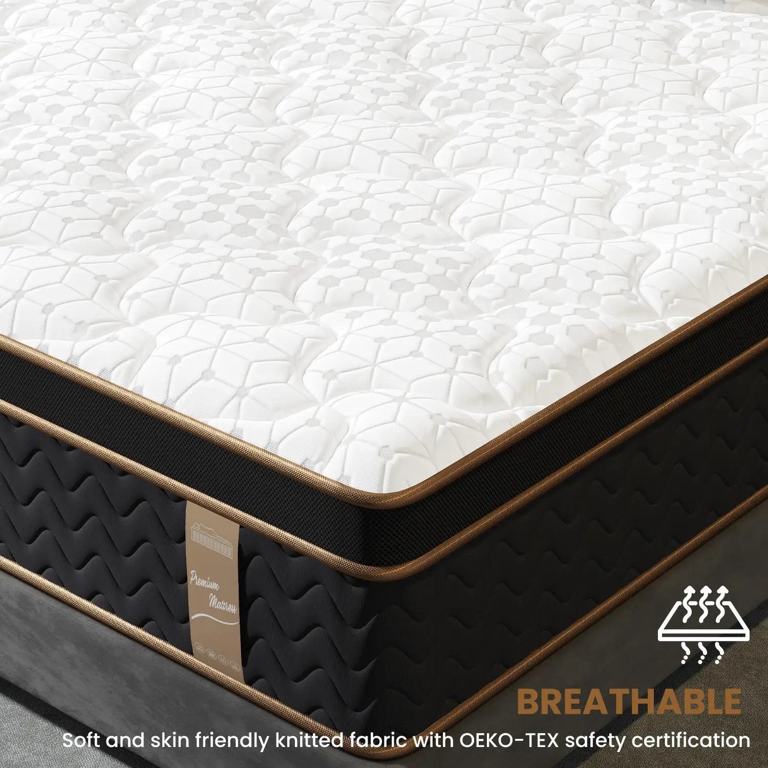Plush Hybrid Mattresses With Gel Memory Foam, Individual Pocket Spring Motion Isolation Edge Support by Unique Piece Furniture