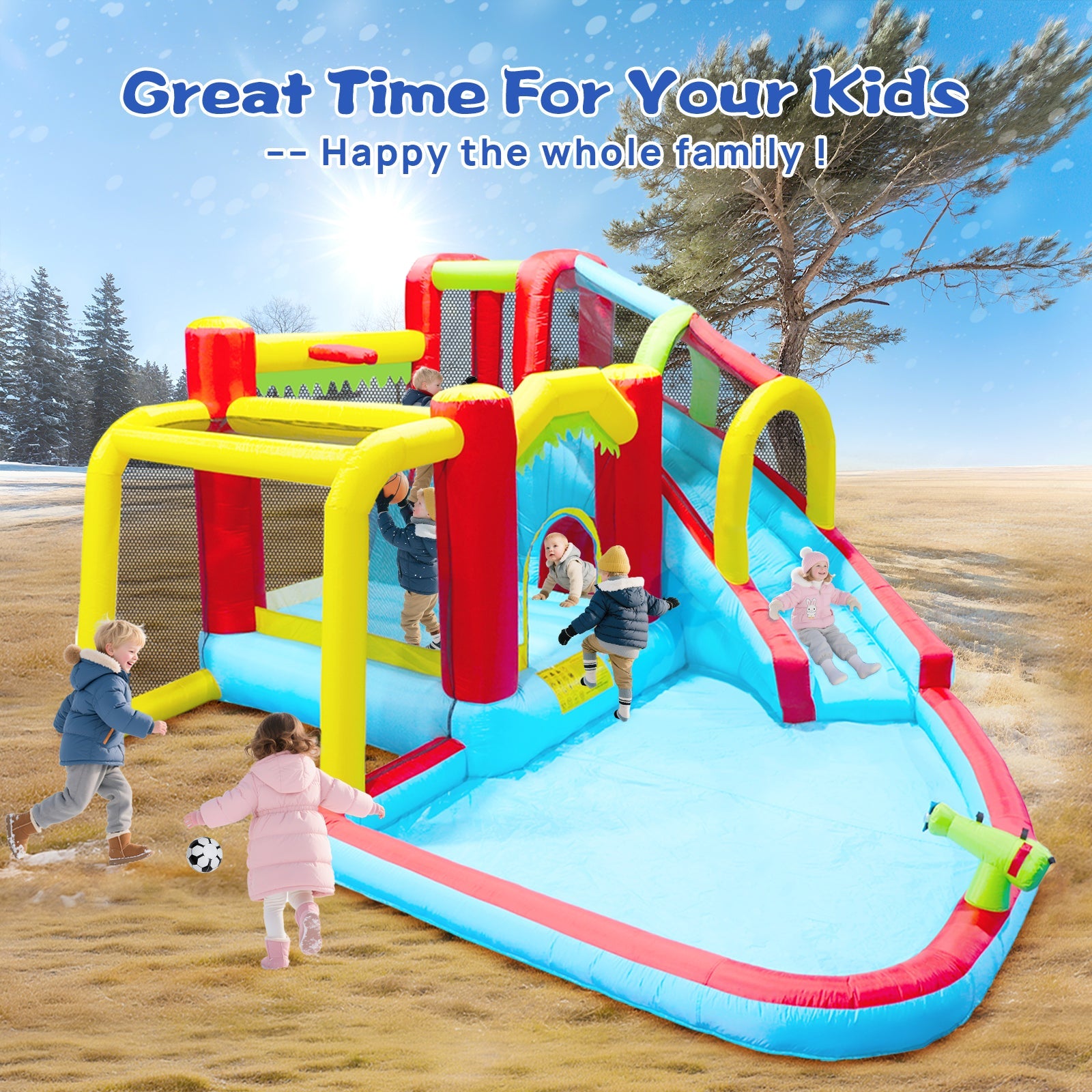 7-in-1 Inflatable Slide Water Park and Garden Bouncer by HouseOfZazla