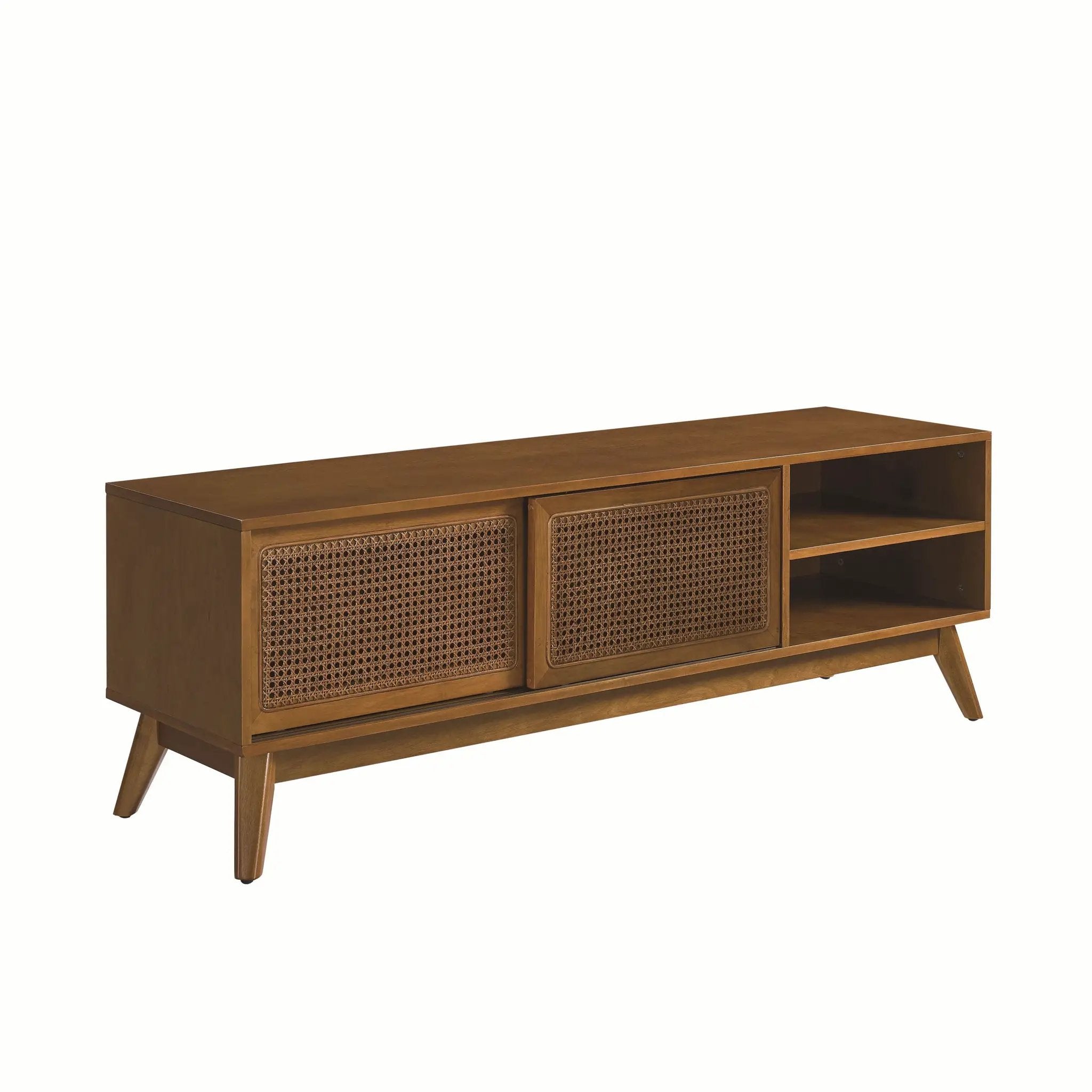 59 Inch Mid Century Modern Rattan TV Stand by BLAKHOM