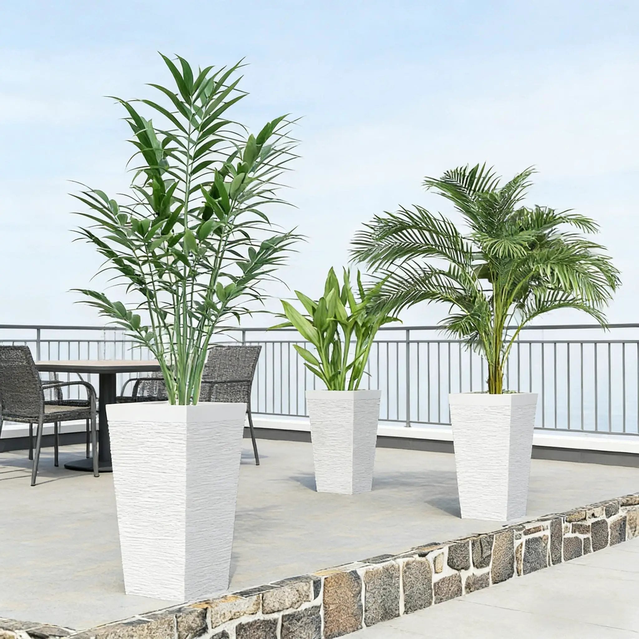 Stackable Tapered Planters, Set of 3 Outdoor Planters by HouseOfZazla
