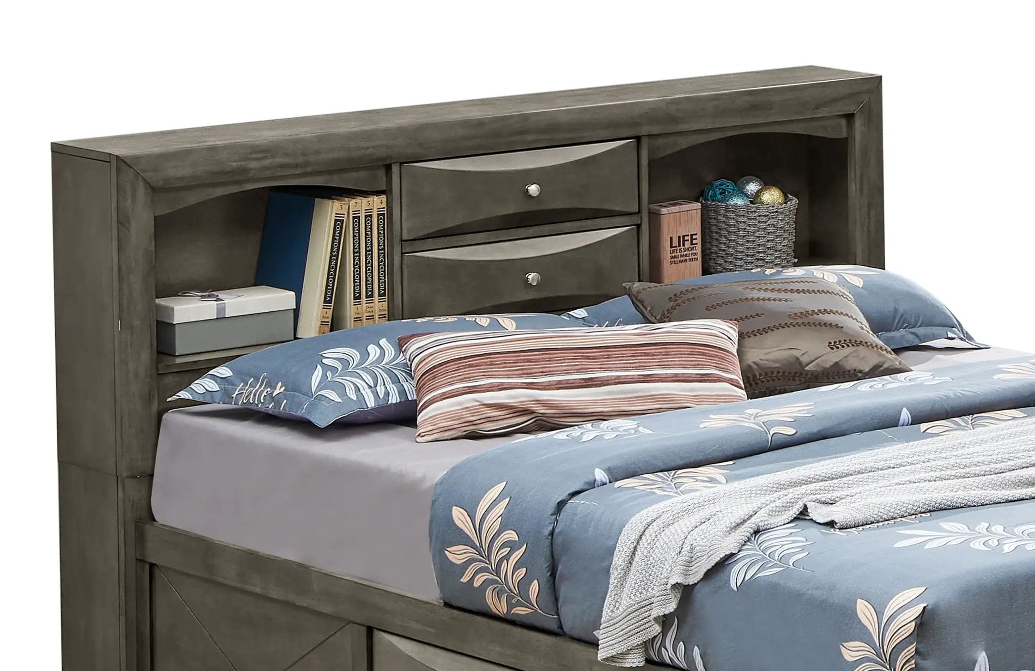 Modern Design Storage Bed With Bookcase Headboard by Unique Piece Furniture