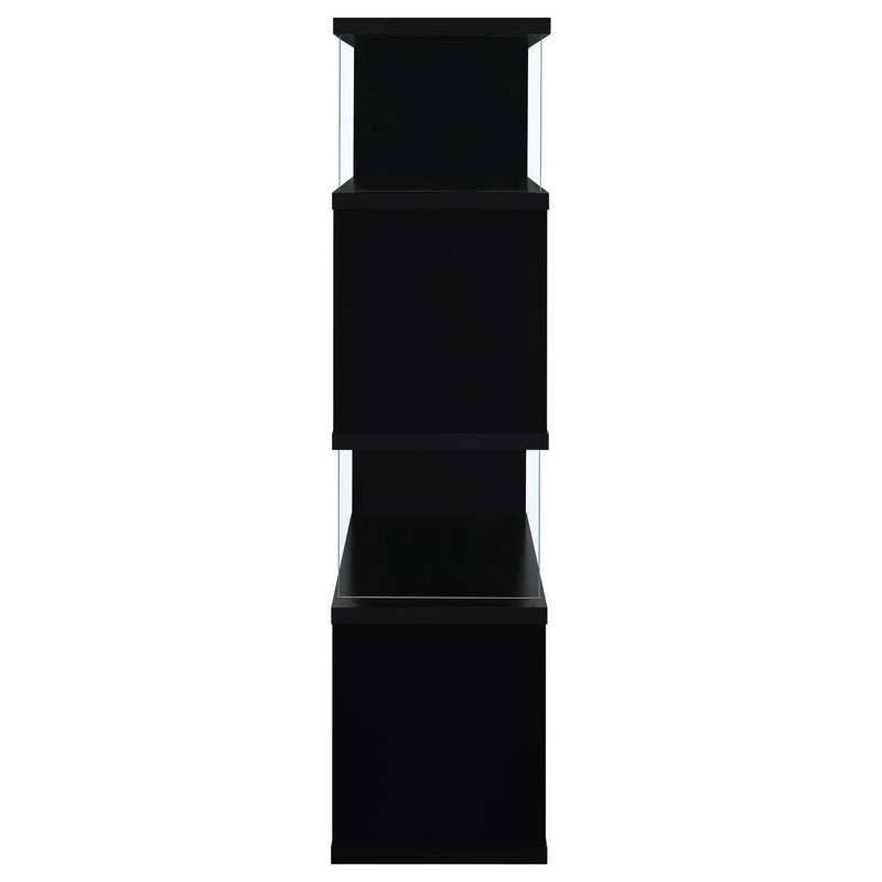 Emelle 63-inch 4-shelf Glass Panel Bookshelf Black by Unique Piece Furniture