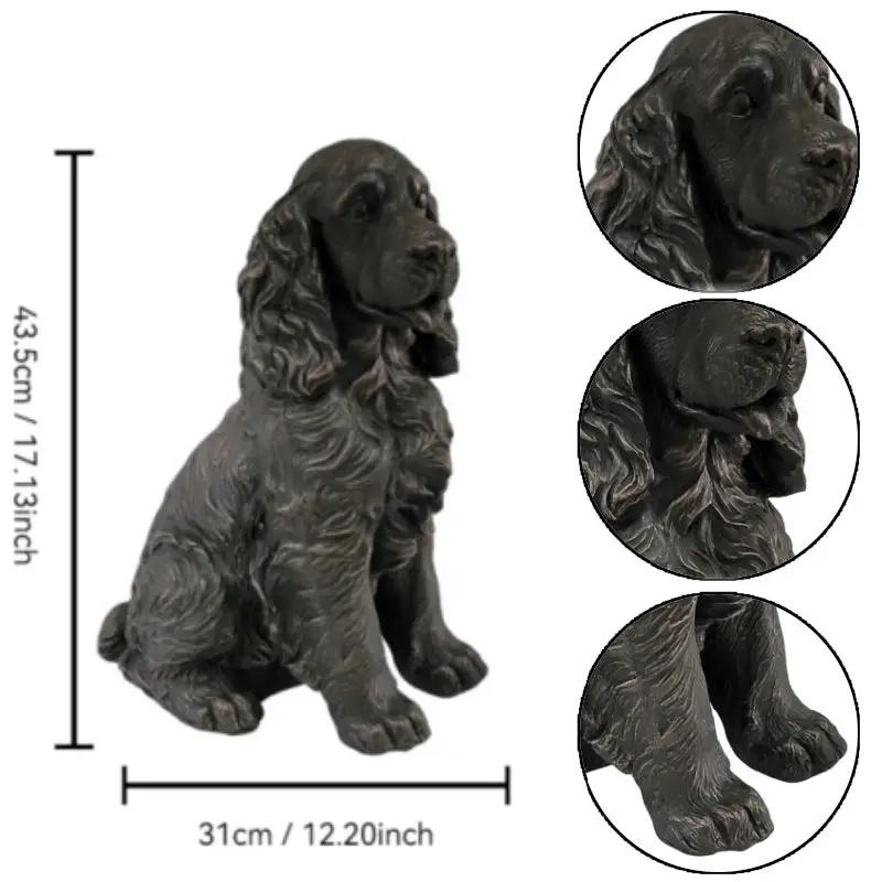 20" Bronze Finish Realistic Sitting Cocker Spaniel Dog Statue by HouseOfZazla