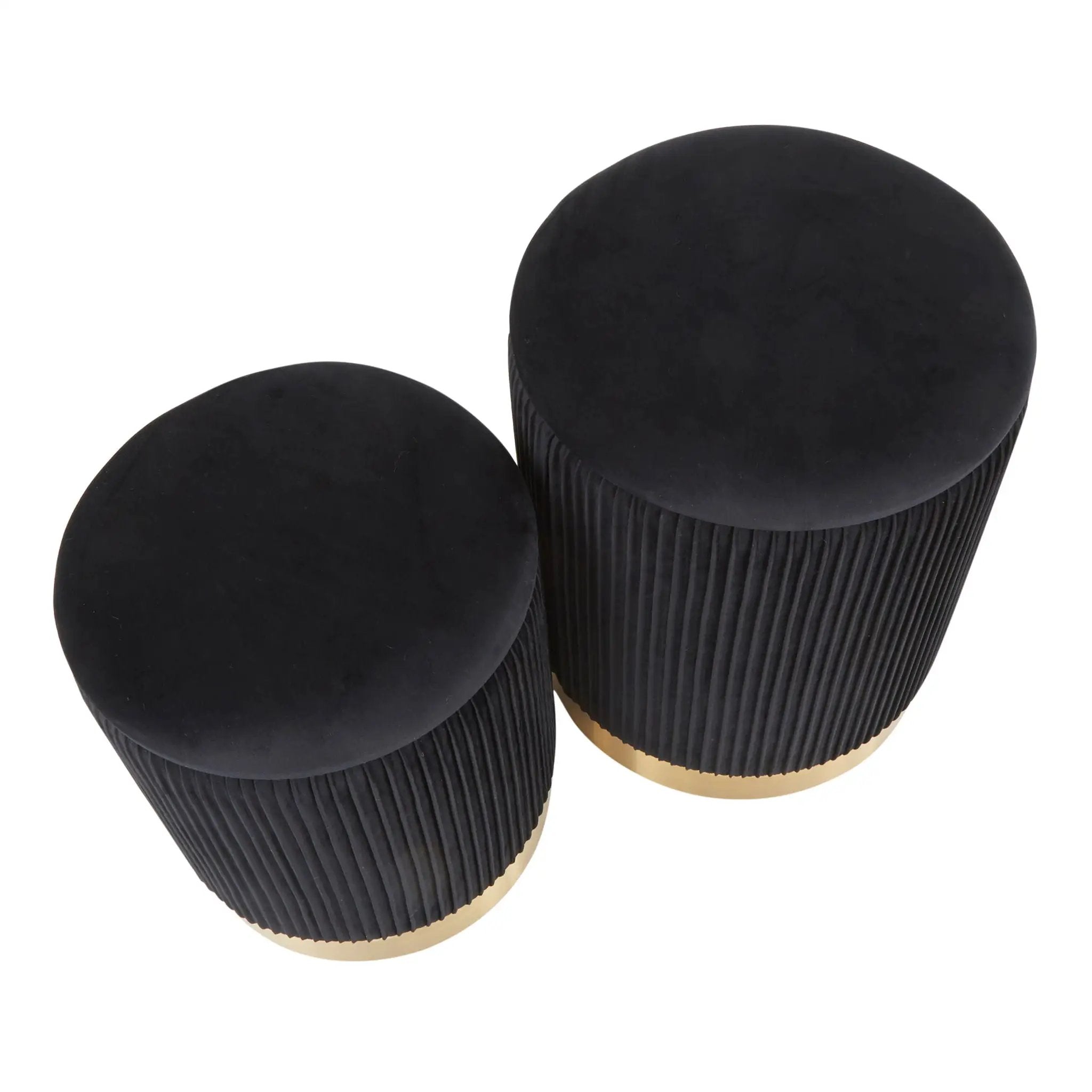 Marla - Contemporary Nesting Pleated Ottoman Set by Unique Piece Furniture