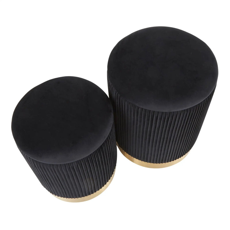 Marla - Contemporary Nesting Pleated Ottoman Set by Unique Piece Furniture