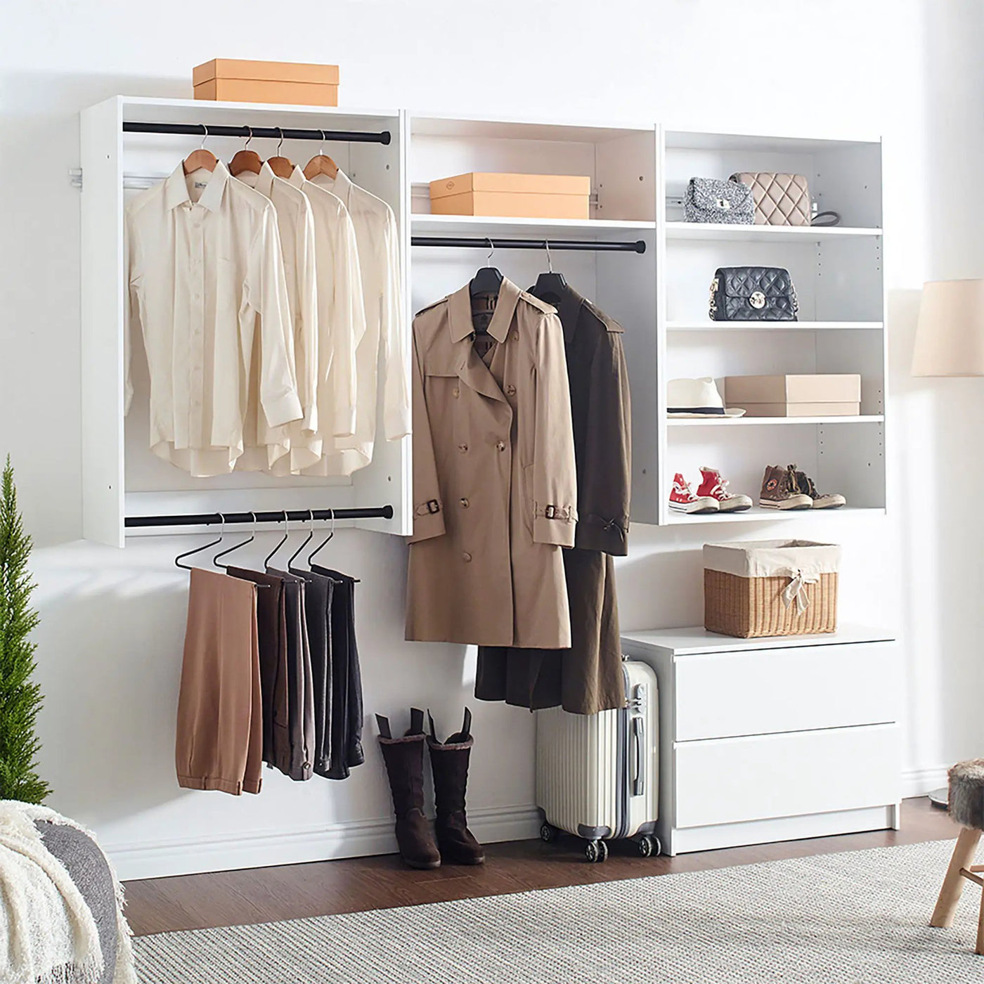 Devi - Wall Mounted Wood Closet System & Modular Units by HouseOfZazla