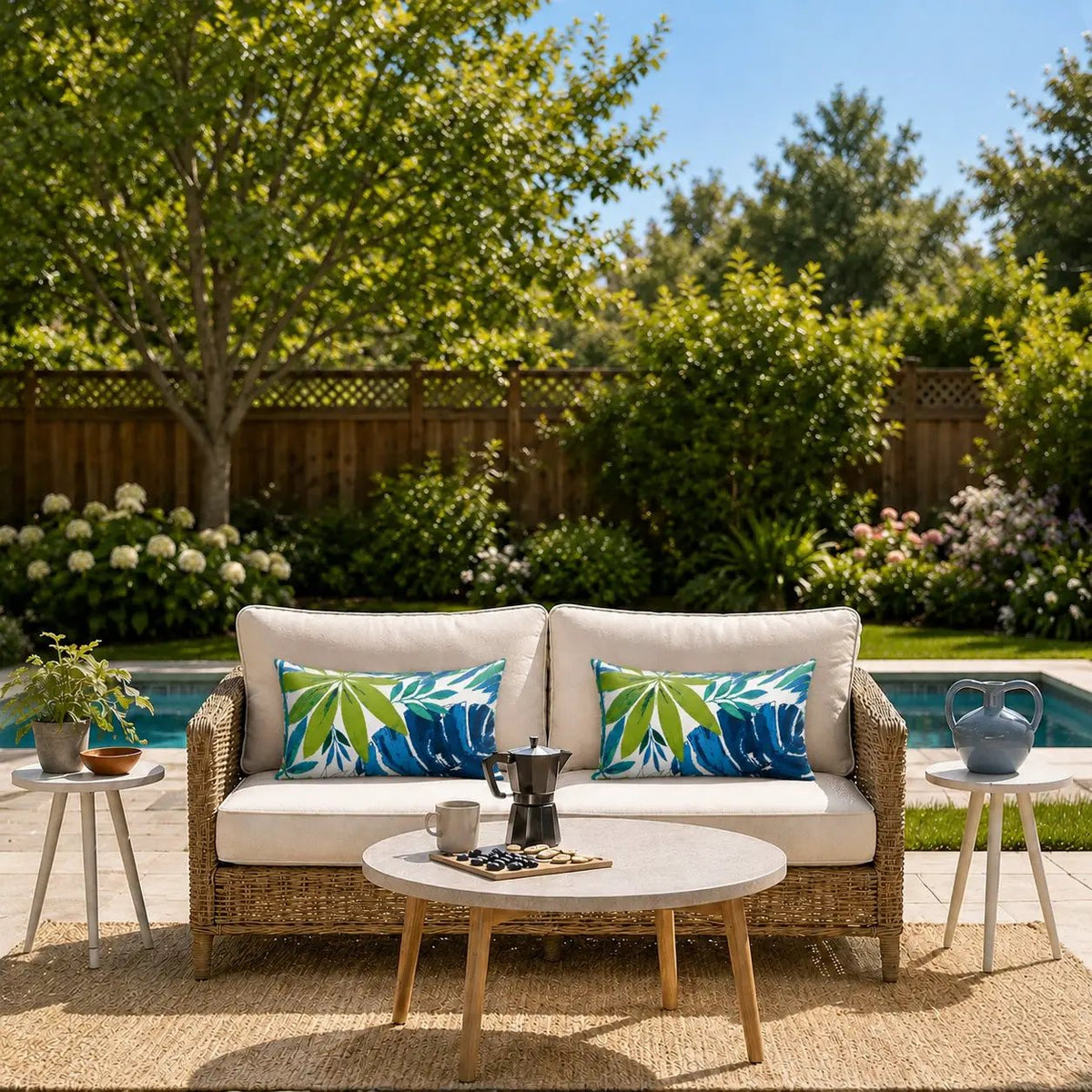 2 Pack Outdoor Lumbar Pillow with Inserts by HouseOfZazla