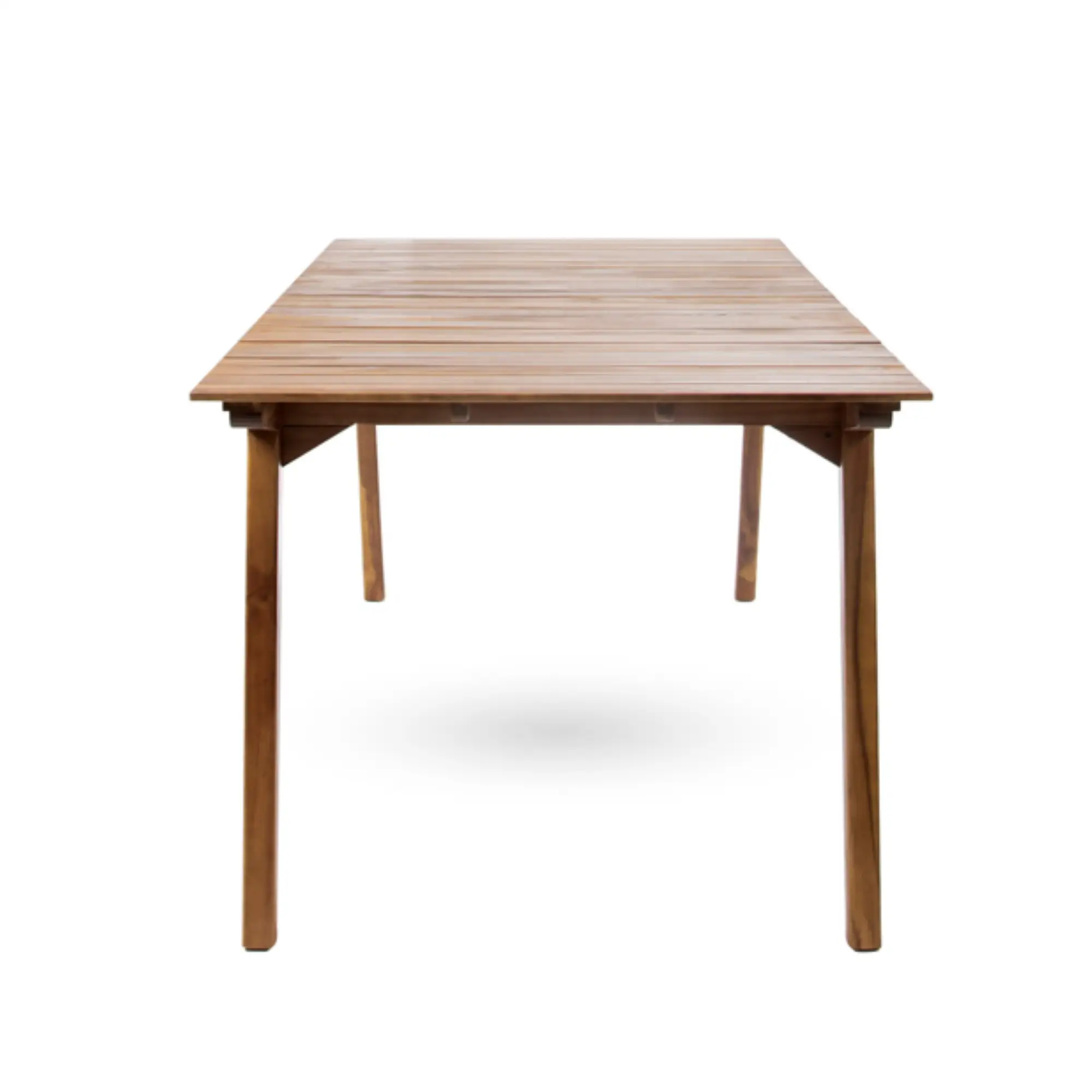 Outdoor 6 Seater Acacia Wood Dining Set with Cushions in Teak Finish and Cream Color by HouseOfZazla