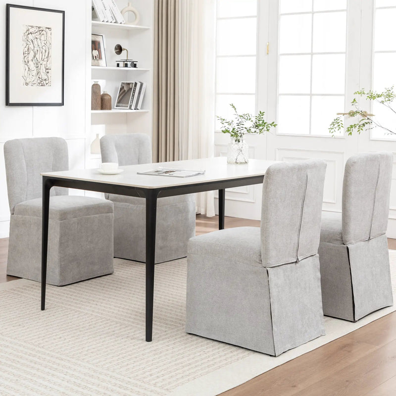 Linen Dining Chairs - Modern Fabric Side Chairs for Dining Room by HouseOfZazla