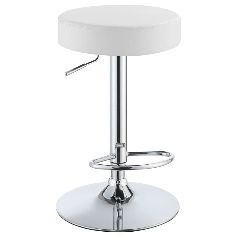 Ramses - Adjustable Backless Bar Stool With Adjustable Height Base - White by HouseOfZazla