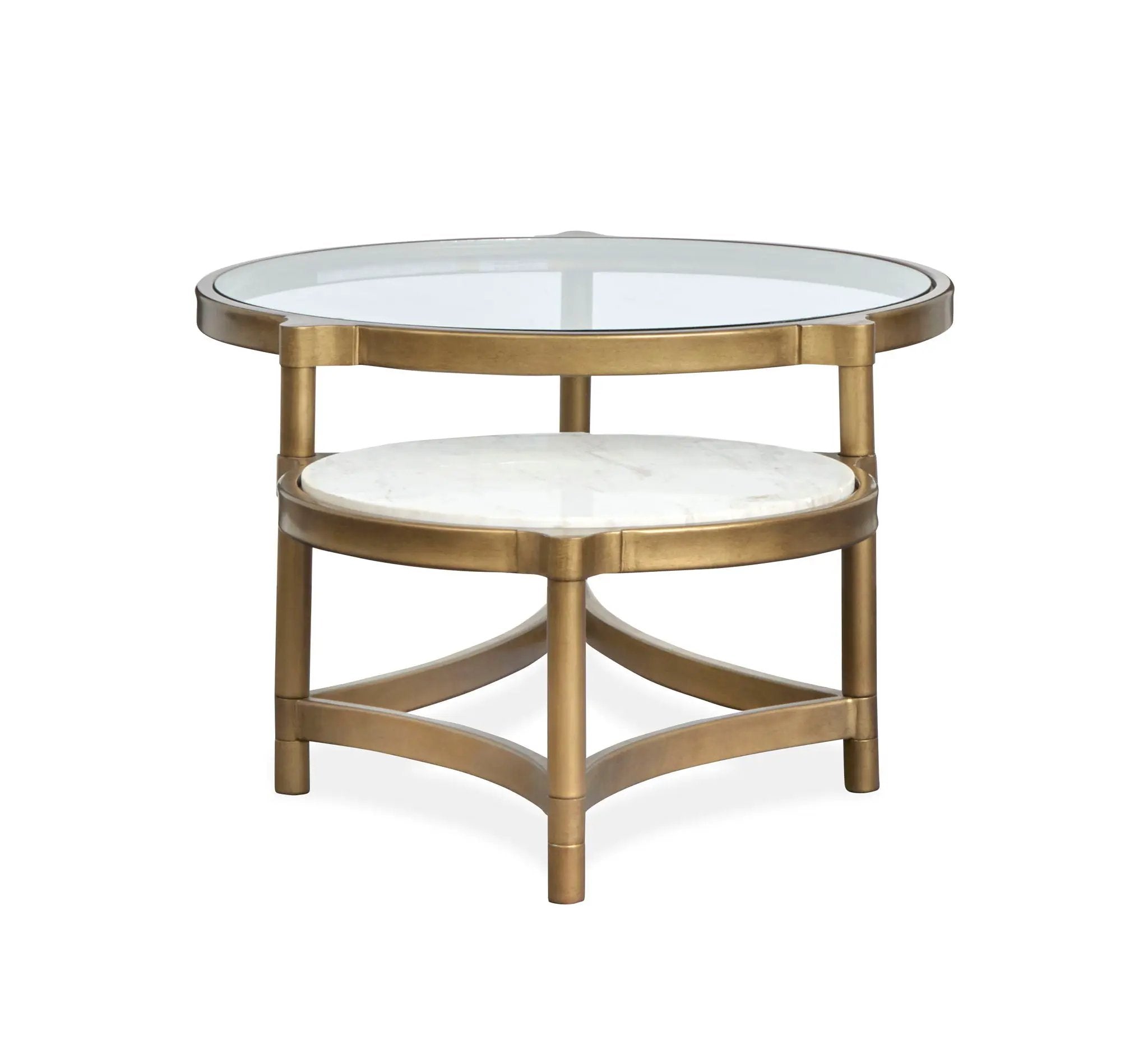 Cassidy - Shaped Cocktail Table - Aged Brass And Volakas Classic by Unique Piece Furniture
