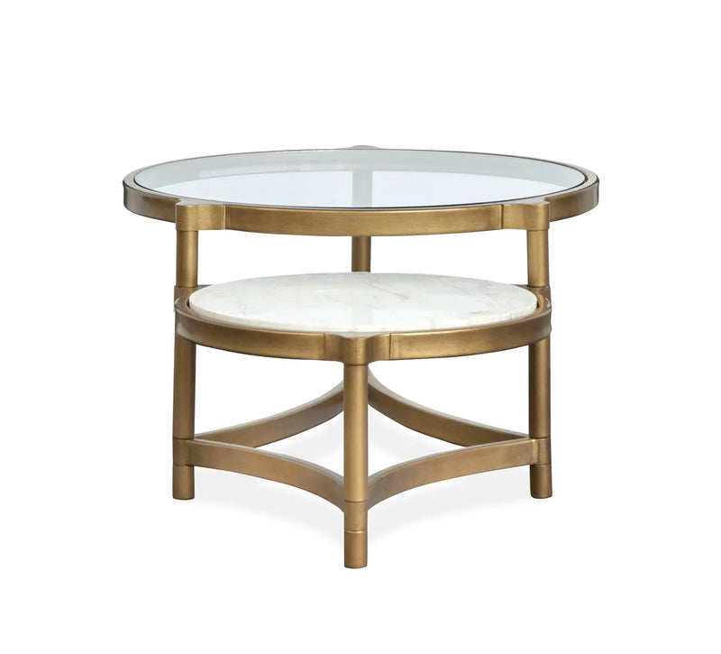 Cassidy - Shaped Cocktail Table - Aged Brass And Volakas Classic by Unique Piece Furniture