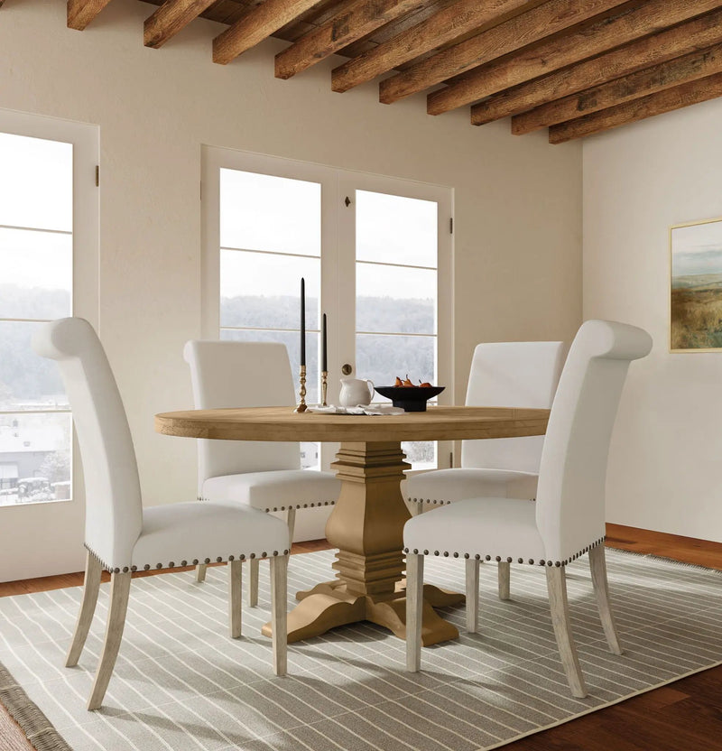 Florence 5-piece Round Dining Table Set Rustic Honey by Unique Piece Furniture