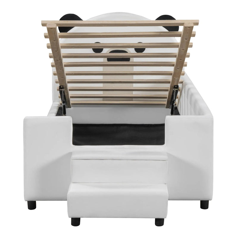 Upholstered Daybed With Bear Shaped Headboard, Hydraulic System And Breathable Fence by Unique Piece Furniture