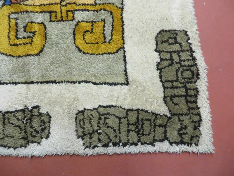 4' X 7' Vintage Handmade Knotted Tribal Nomadic Shag Wool Rug Carpet Prince by Jewel Rugs
