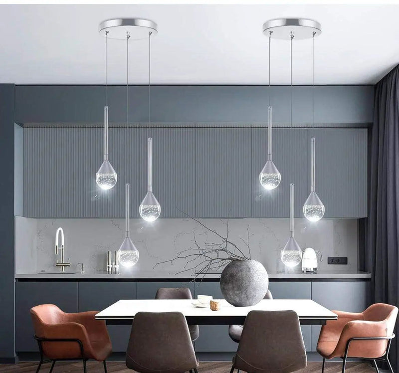 HAIXIANG Mini Chandeliers 3-Lights Modern Chrome Light Pendant Lights by Selzalot