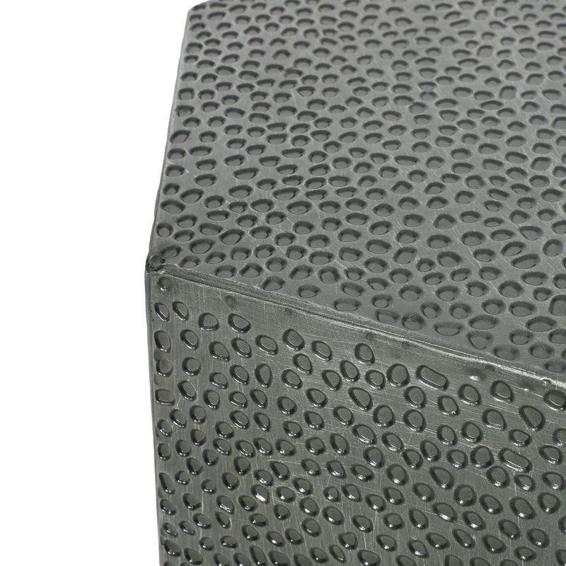 Modern Hammered Iron Geometric End Table by HouseOfZazla