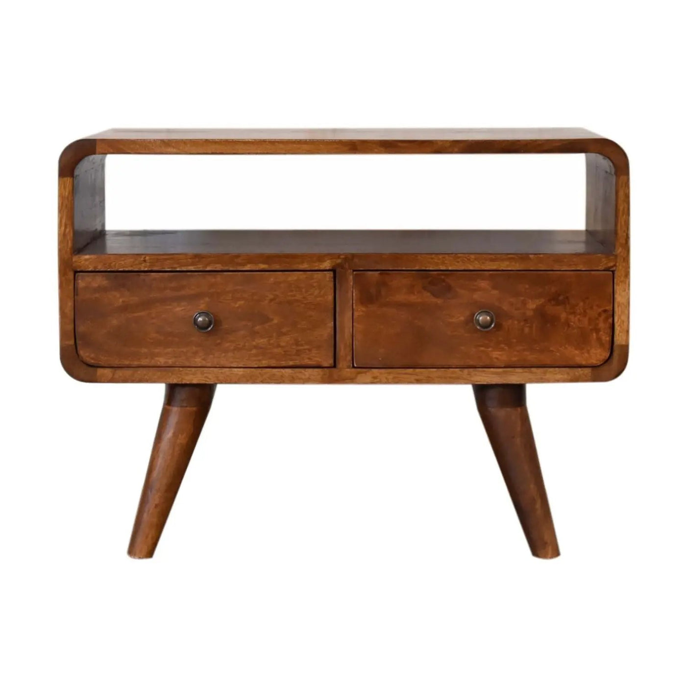 Solid Wood Curved Media Unit by Unique Piece Furniture