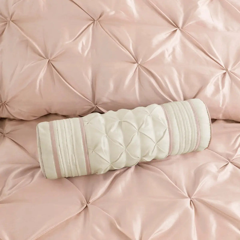 7 Piece Tufted Comforter Set Blush Cal King by HouseOfZazla