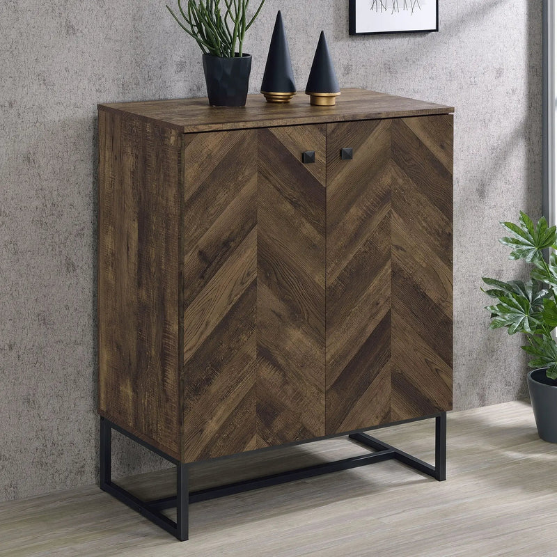 Sager - 4 Shelf Accent Cabinet - Oak by HouseOfZazla