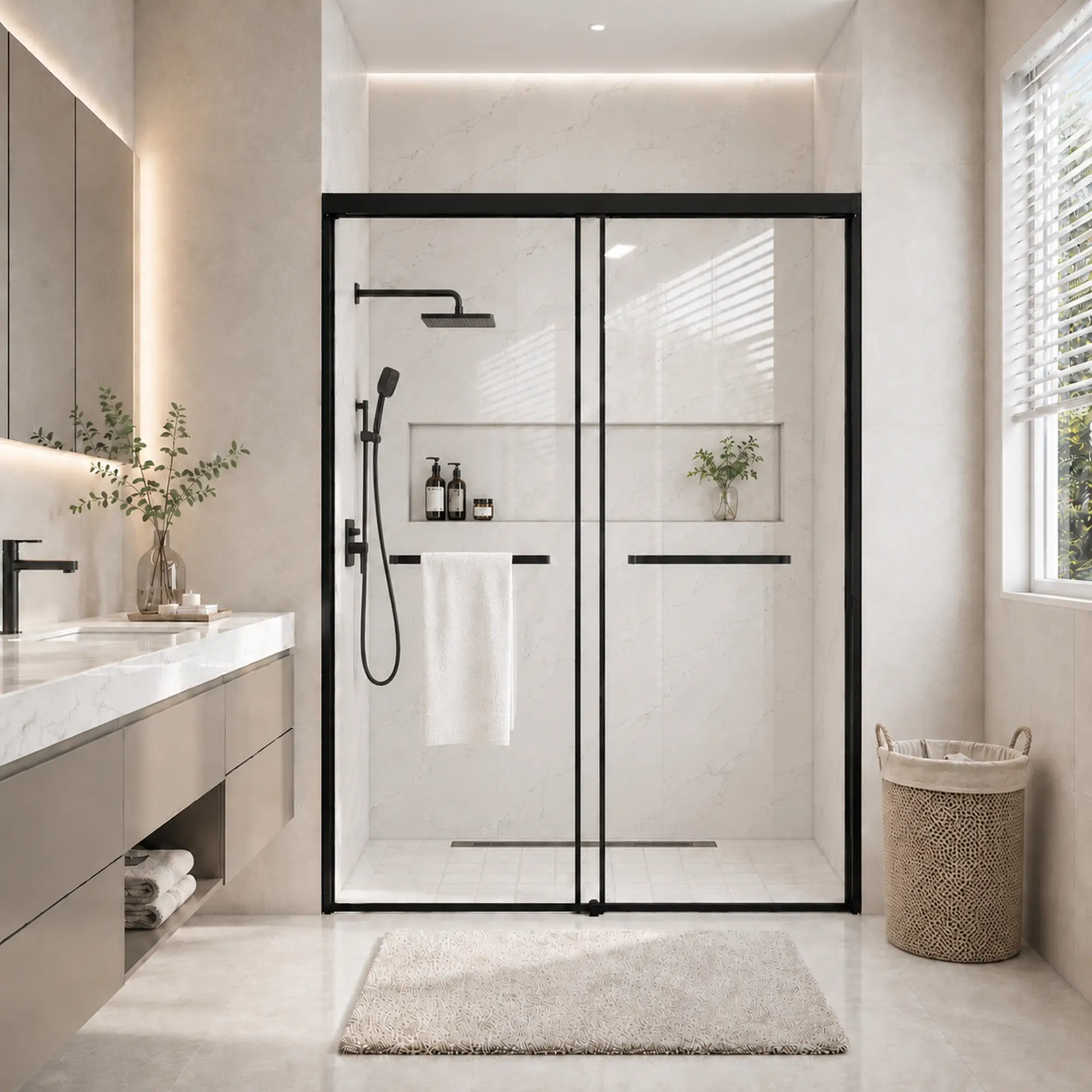 60 in. W x 72 in. H Semi-Frameless Sliding Shower Door by HouseOfZazla