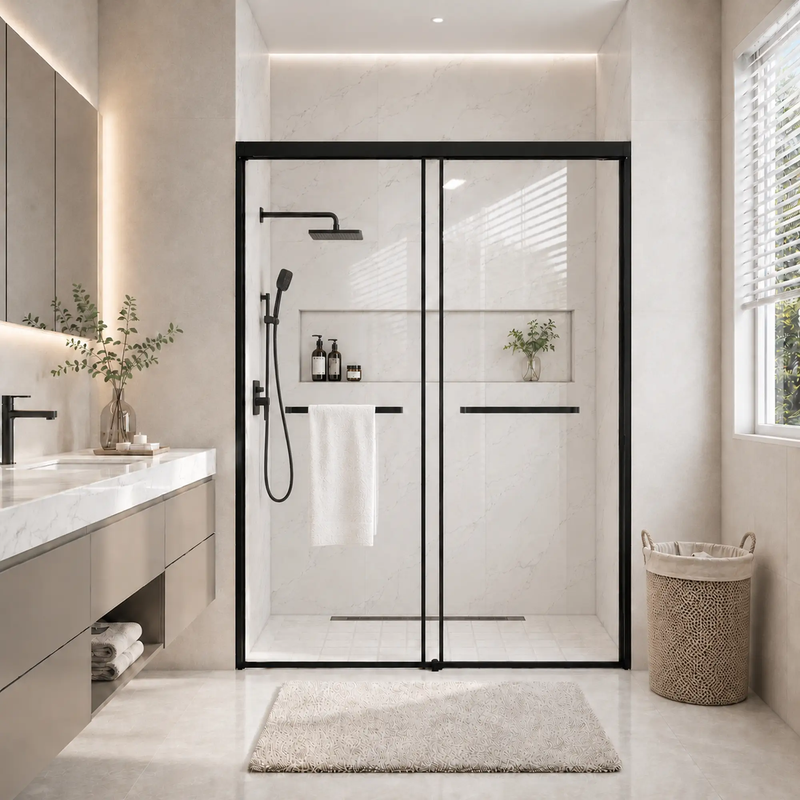 60 in. W x 72 in. H Semi-Frameless Sliding Shower Door by HouseOfZazla