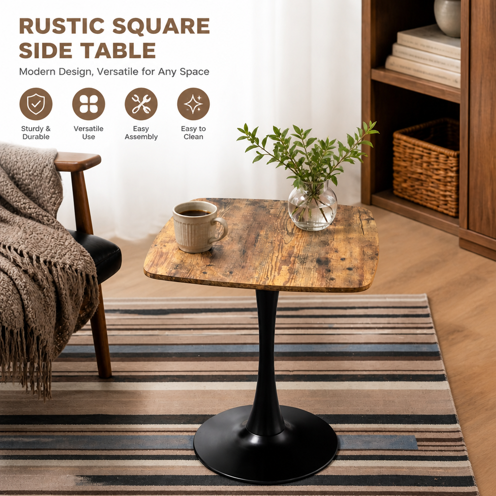 Square Dining Table - 24" Square Tulip Table with MDF Top by HouseOfZazla