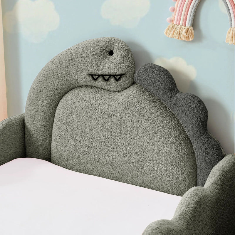 Cute Dinosaur Shaped Bed With Safety Guardrail, Toddler Frame by HouseOfZazla