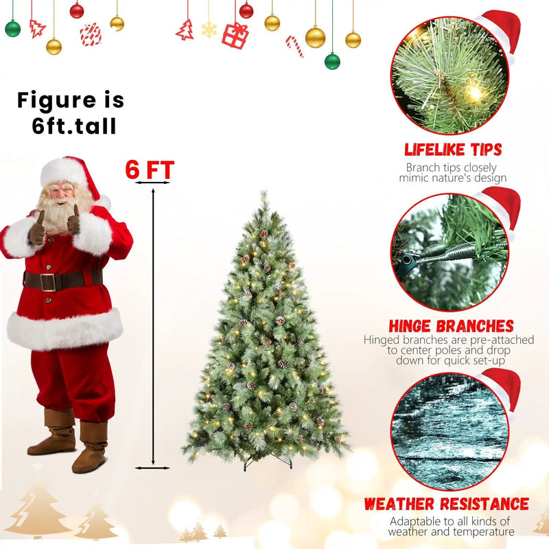 9FT Christmas Tree with 700 Warm Lights by HouseOfZazla