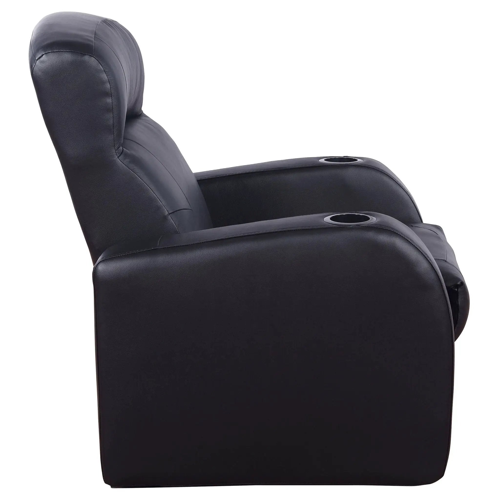 Cyrus Upholstered Track Arm Recliner Black by Unique Piece Furniture