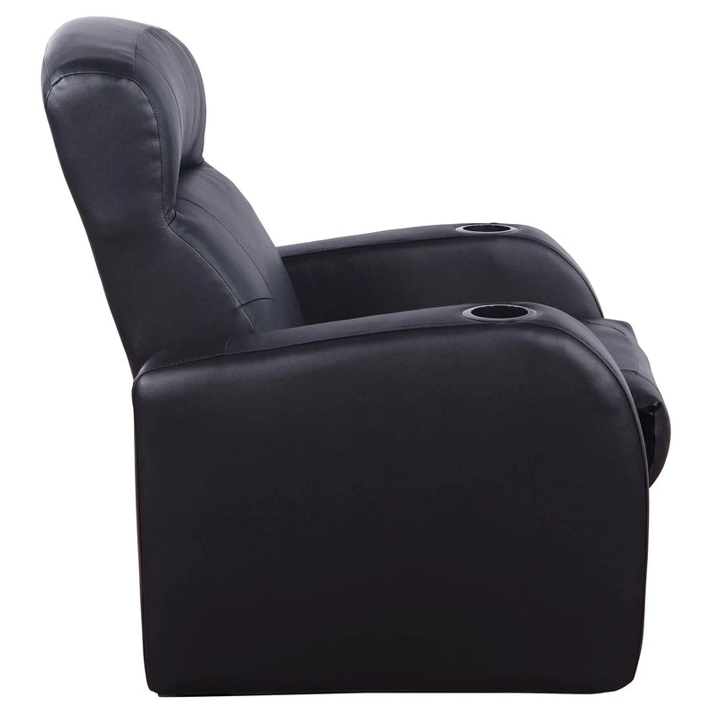 Cyrus Upholstered Track Arm Recliner Black by Unique Piece Furniture