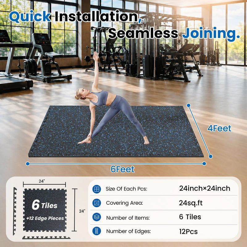0.6 Inch Thick Gym Floor Mats by HouseOfZazla