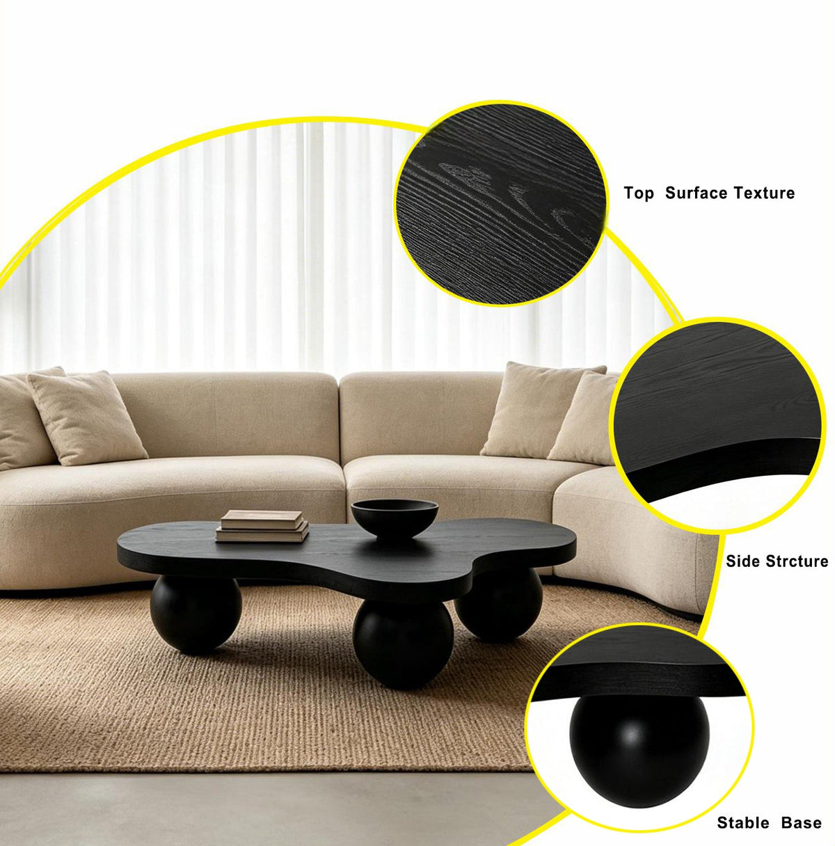 46'' Cool Funky Unique Coffee Table by HouseOfZazla