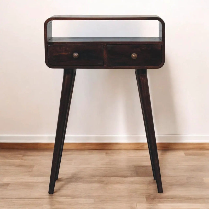 Solid Wood Curved Console Table by HouseOfZazla