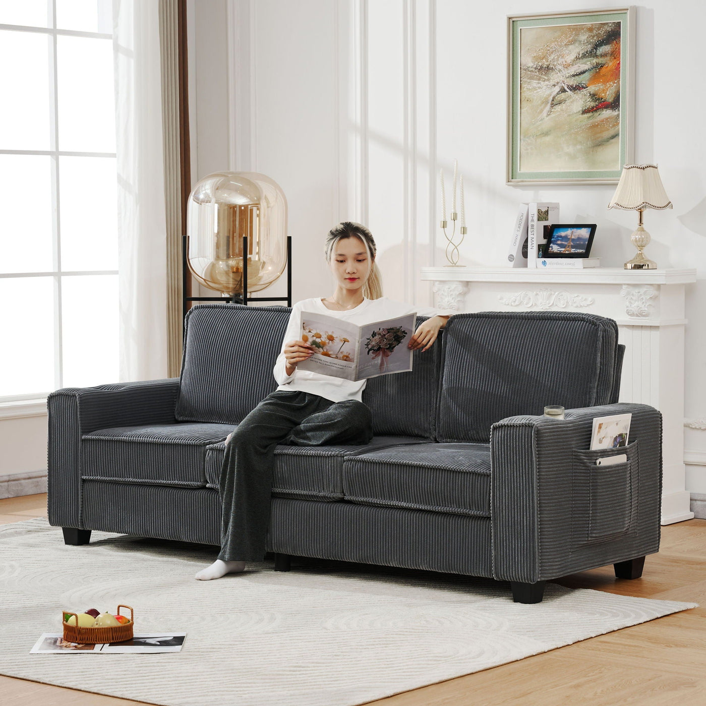 3 Seater Compact Sofa For Living Room by Unique Piece Furniture