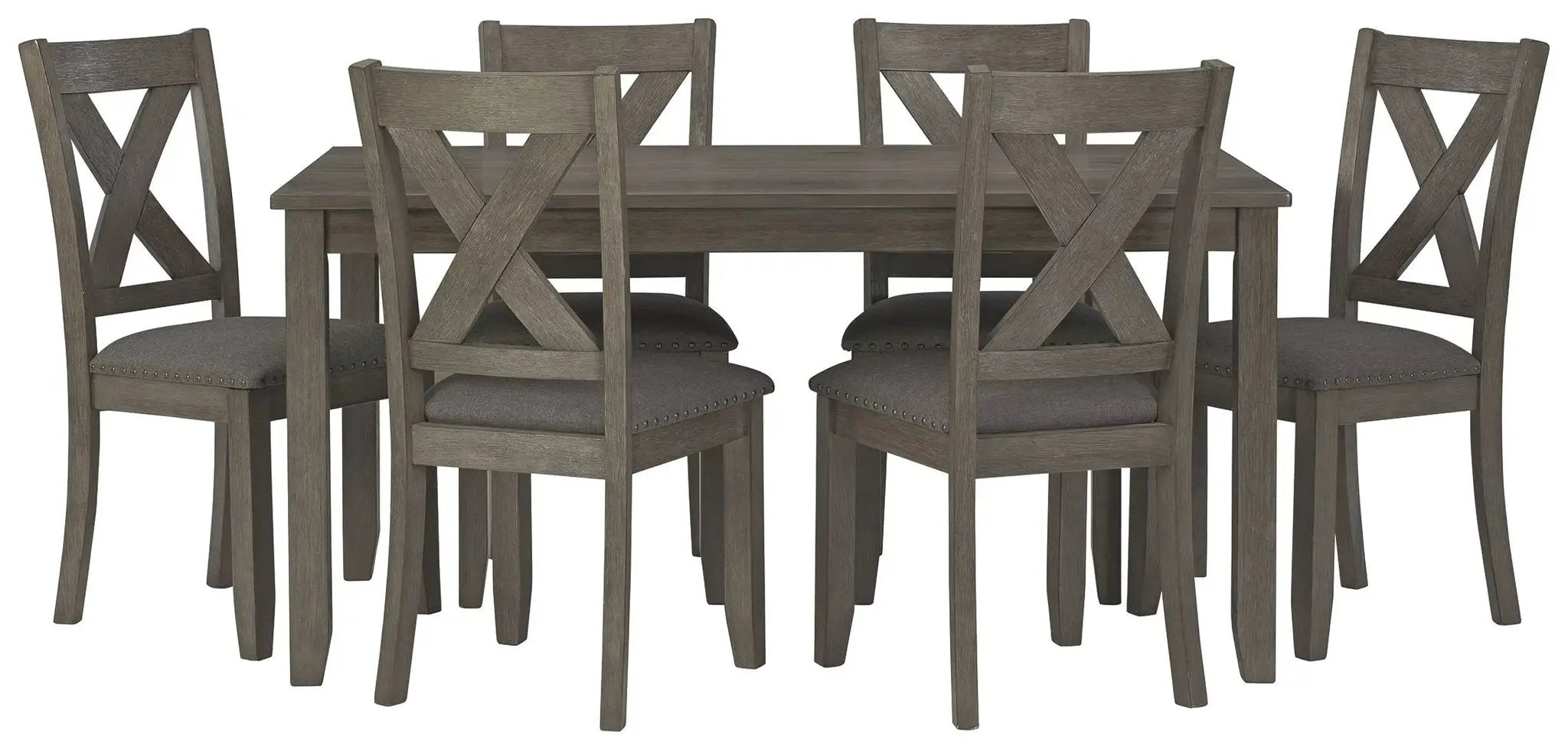 Caitbrook - RECT DRM Table Set (Set of 7) - Gray by Unique Piece Furniture