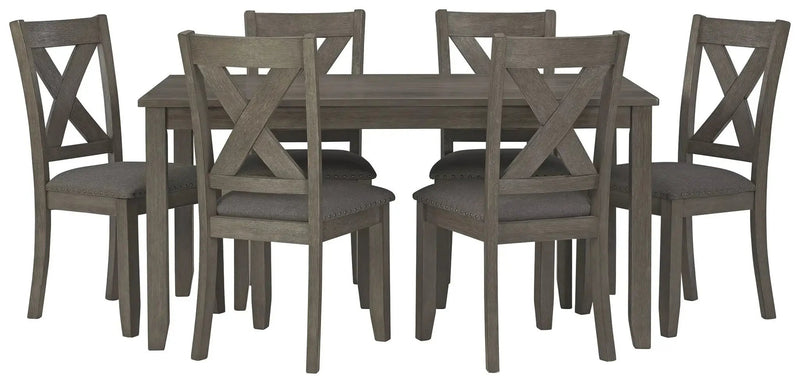 Caitbrook - RECT DRM Table Set (Set of 7) - Gray by Unique Piece Furniture