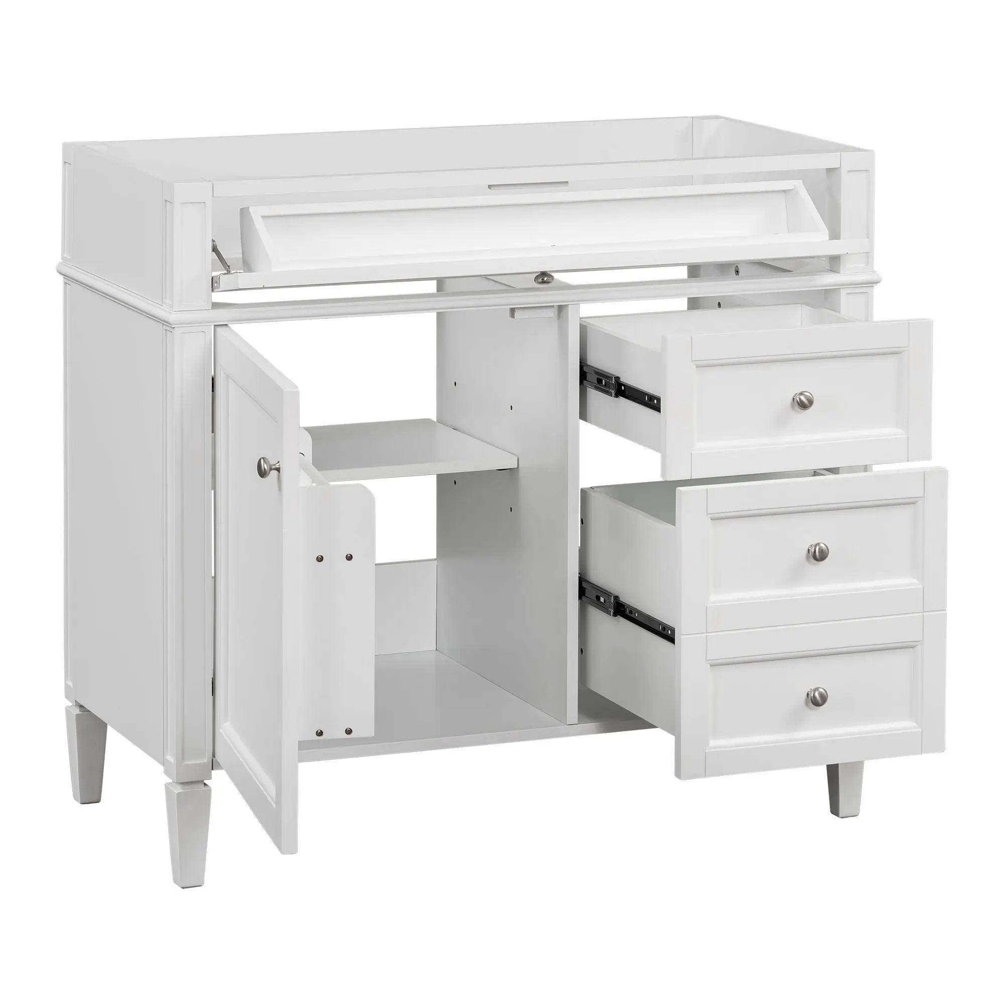 Bathroom Vanity With 2 Drawers And Tip-Out Drawer, Storage Cabinet by HouseOfZazla